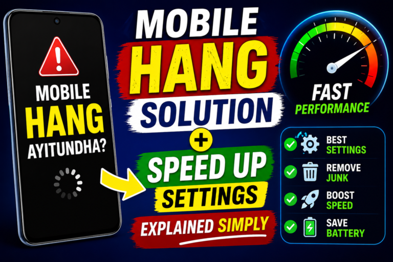 Mobile Hang Solution and Speed Up Settings Explained Simply By 369