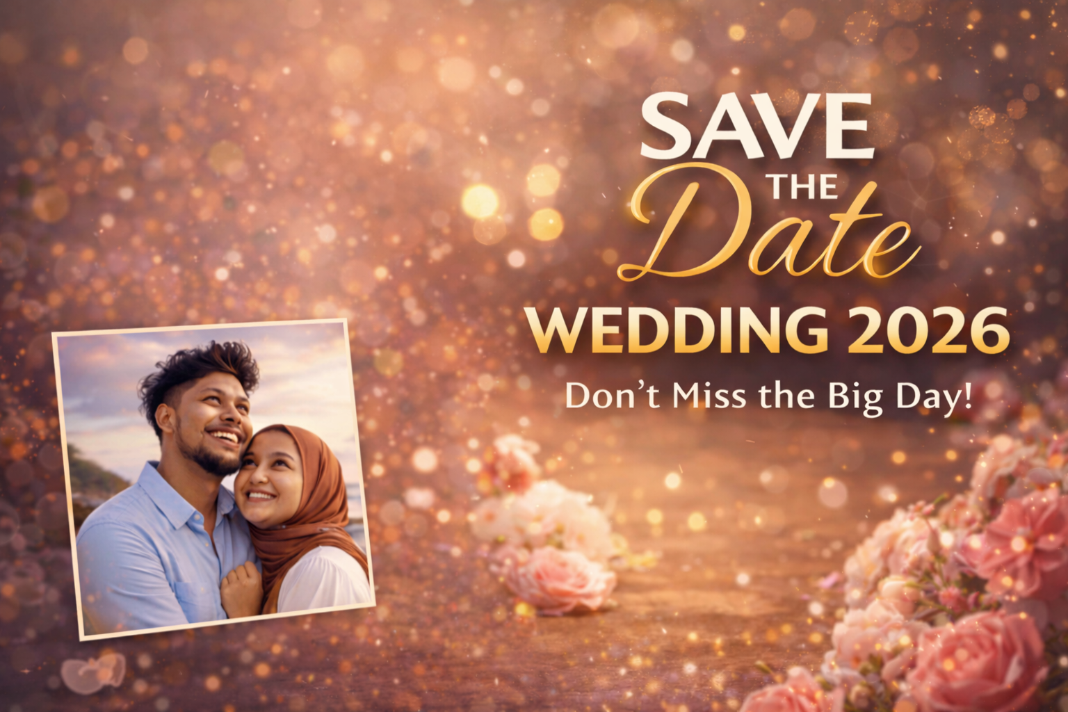 1 Click Save The Date Trending Photo Prompt 2026 | Create Stunning Wedding Photos Instantly