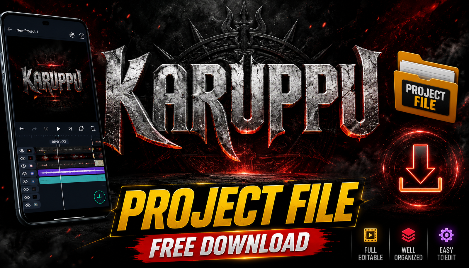 Karuppu Title Card Project File Link Guide for Mobile Editors